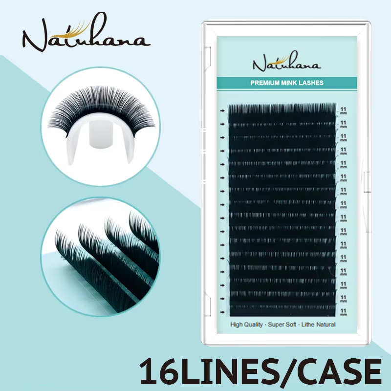 Eyelash Extension Korea Natural - NATUHANA เกาหลี PBT 16 แถว B
