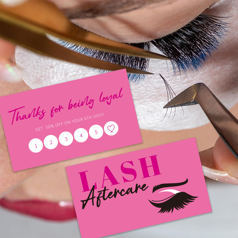 Eyelash Extension Aftercare - 50pcs Shining Eyelash นามบัตร Lash EXTENSION