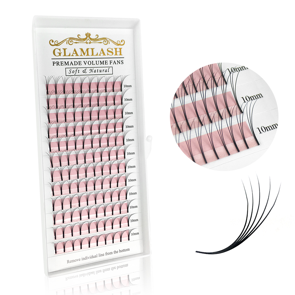 Eyelash Extension Korea Natural - GLAMLASH 2D-6D premade ปริมาณแฟนยาวขนตาปลอมเกาหลีผ้าไหมแต่ละ Eyelash EXTENSION