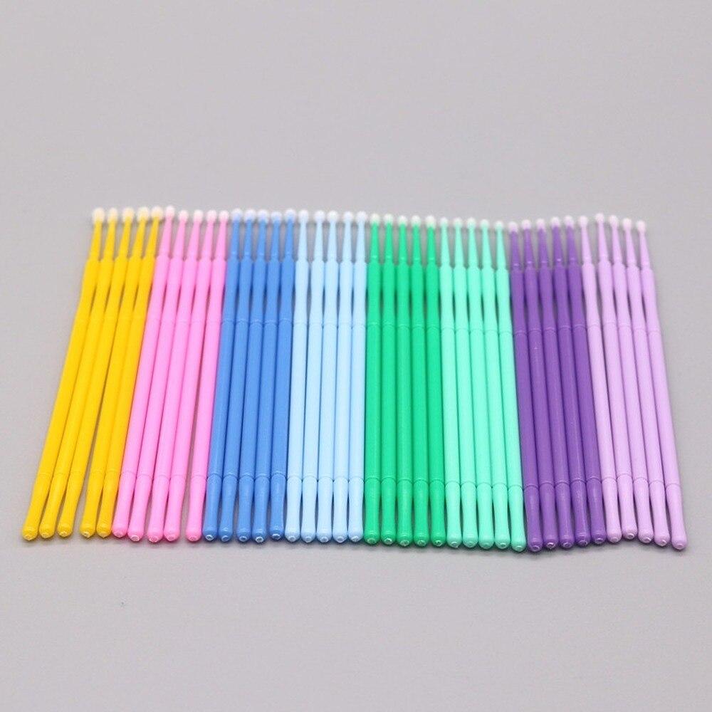 Micro Brush Applicator - แปรงไมโครสำหรับต่อขนตาแบบใช้แล้วทิ้ง 100 ชิ้น/ล็อต แปรงทำความสะอาดกาวติดขนตา พร้อมแท่งทาฟรี อุปกรณ์แต่งหน้า