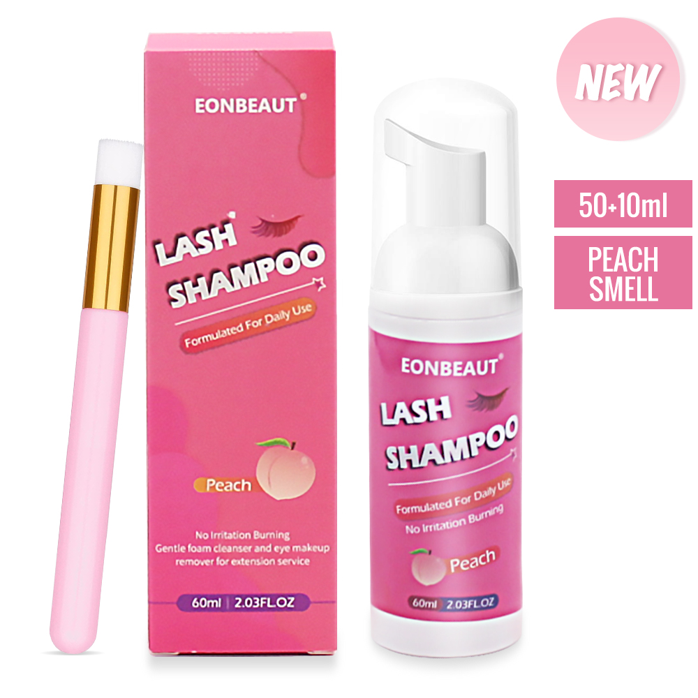 Eyelash Extension Home Service - แชมพูสำหรับต่อขนตา 60 มล. แบบปั๊ม โฟมทำความสะอาดขนตาสูตรอ่อนโยน ใช้ได้ทั้งในร้านเสริมสวยและที่บ้าน
