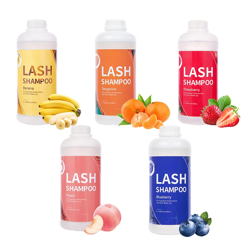 Eyelash Extension Wash Kit - แชมพูขนตาแบบโฟมน้ำยาล้างขนตา1ลิตรปั๊มไม่ระคายเคืองชุดยกขนตาและการเจริญเติบโตขวดตัวต่อขนตาแปรง