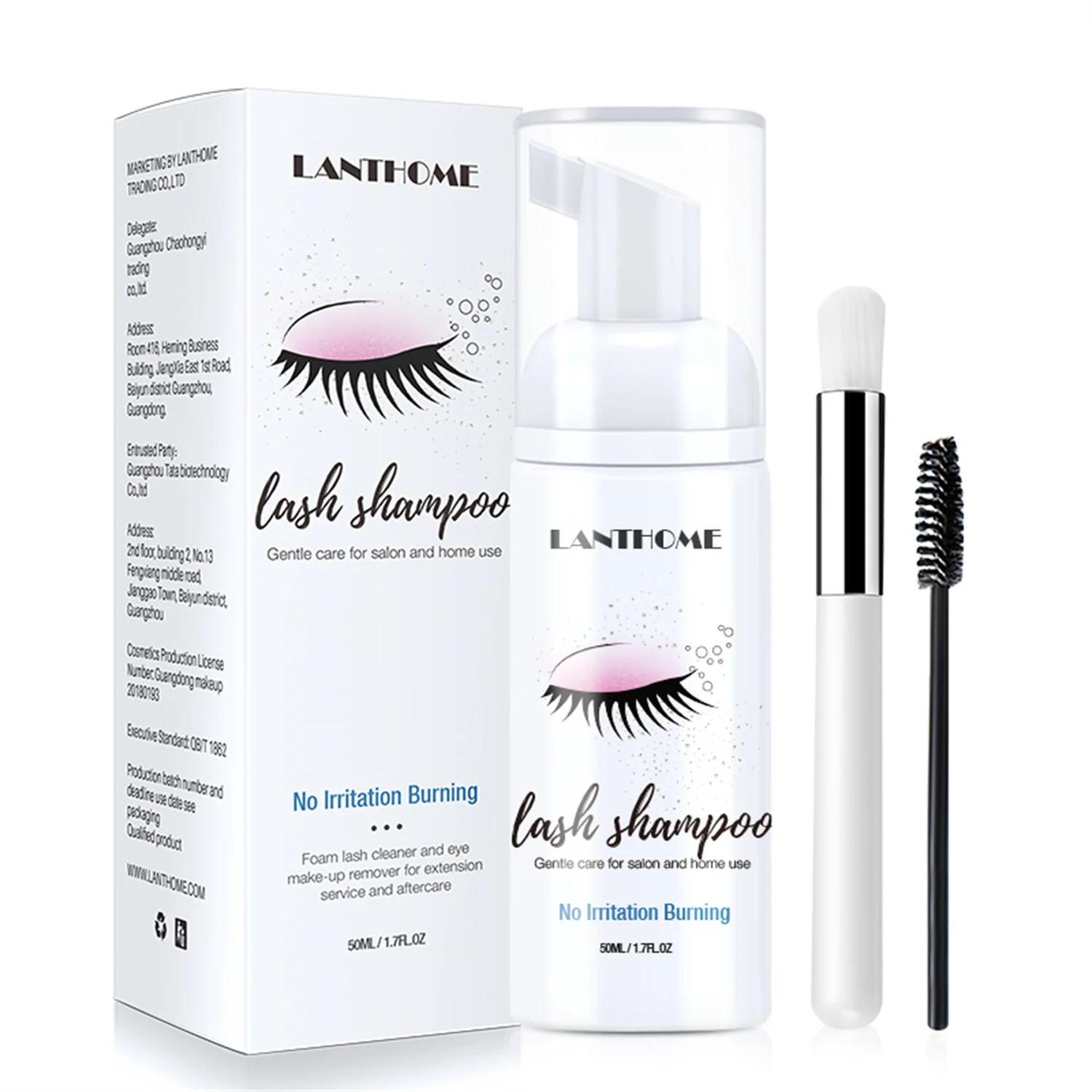 Eyelash Extension Wash Kit - 50ml Lanthome Eyelash EXTENSION แชมพูโฟมตา Deep