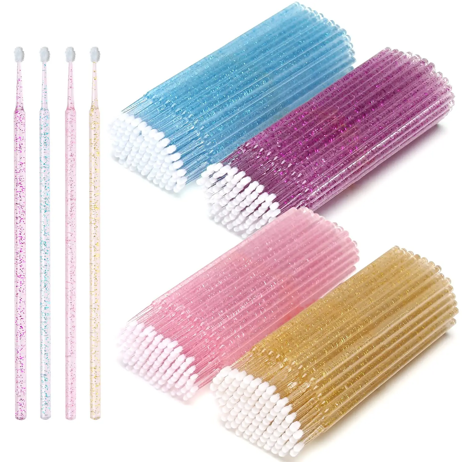 Micro Brush Applicator - 100 ชิ้น/ล็อตทิ้งแปรงขนตา Swab Microbrushes Eyelash Extension