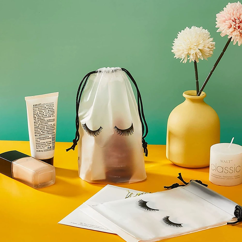 Eyelash Extension Aftercare - กระเป๋าเครื่องสำอางสำหรับขนตา 50 ชิ้น กระเป๋าขนาดเล็กสำหรับดูแลขนตา กระเป๋าพลาสติกสำหรับจัดเก็บเครื่องสำอางและเครื่องประดับ อุปกรณ์ต่อขนตา