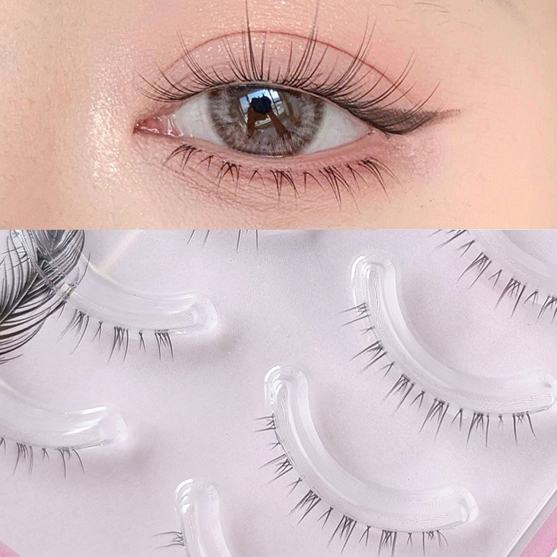 Eyelash Extension Douyin - 5 คู่ Clear Band ขนตาล่าง Handmade