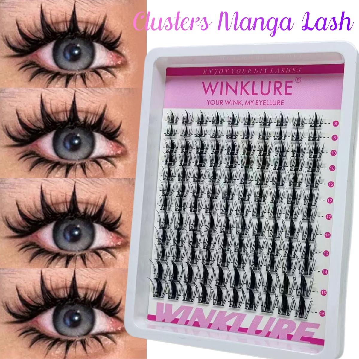 Lash Tray Organizer - ชุดต่อขนตาปลอม WINKLURE Manga Lash Clusters แบบขนตาแมว