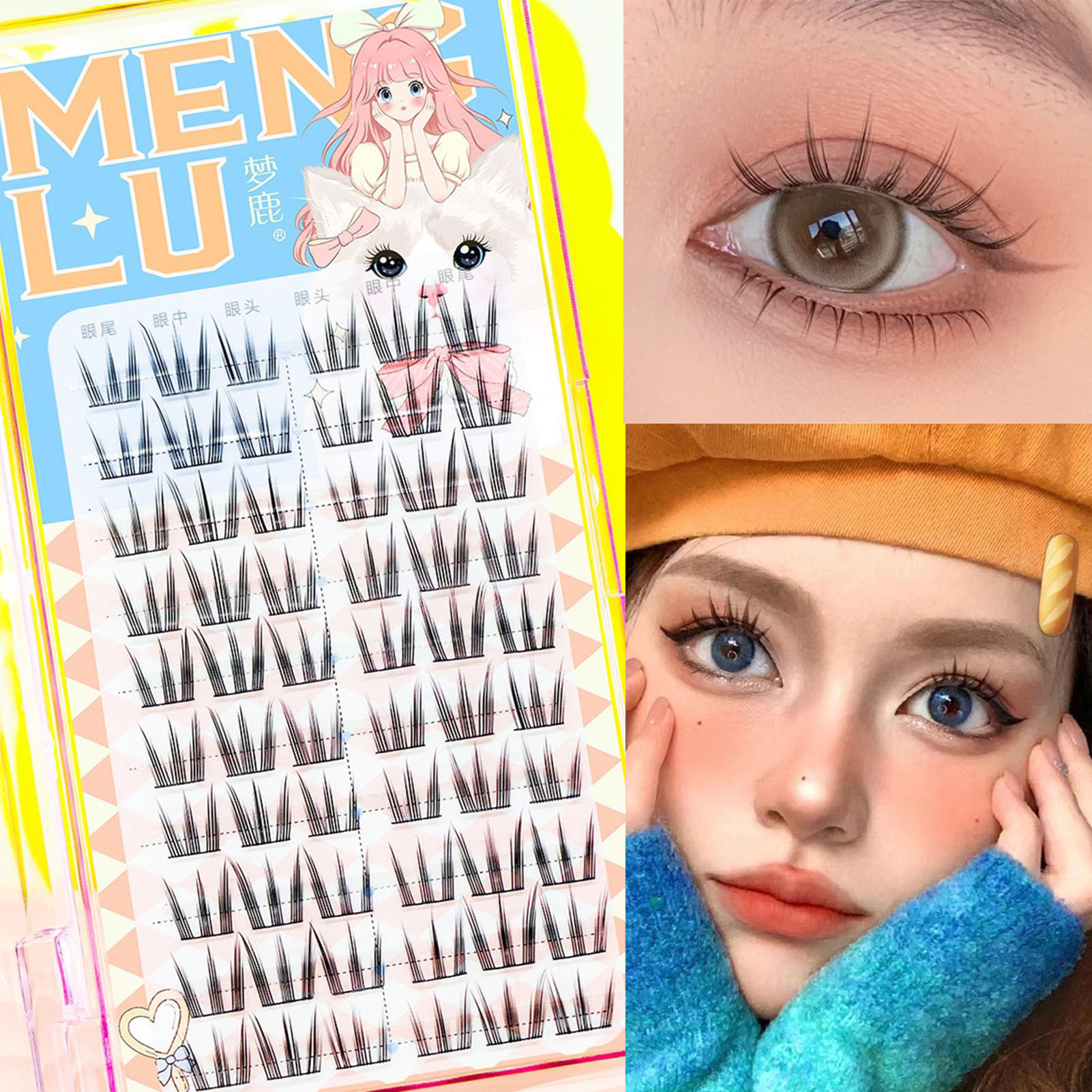 Eyelash Extension In Chinese - 10 แถว Sunflower ขนตาปลอมสีดําธรรมชาติ Manga Lashes