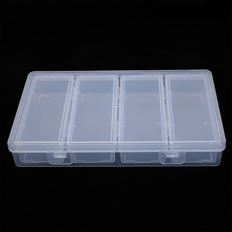 Lash Tray Organizer - กล่องเก็บของแบบแยกส่วน 4 ช่อง โปร่งใส สำหรับอุปกรณ์ทำเล็บ ป้องกันฝุ่น