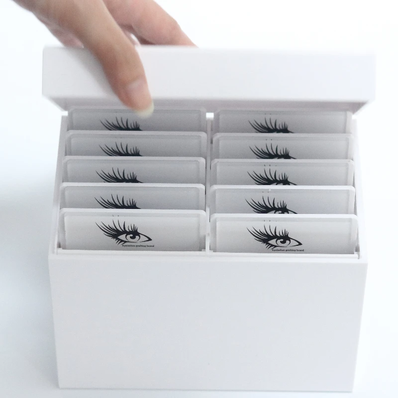 Eyelash Extension Guide - กล่องเก็บขนตาปลอมอะคริลิค 10 ชั้น สำหรับร้านเสริมสวย กล่องใส่ขนตาปลอม กล่องแพ็คเกจขนตาปลอม