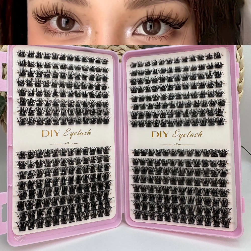 Eyelash Extension Home Service - ขนตาปลอมแบบช่อ 384 ชิ้น สำหรับต่อขนตาด้วยตัวเองที่บ้าน ชุดต่อขนตาแบบช่อสำหรับแต่งหน้า