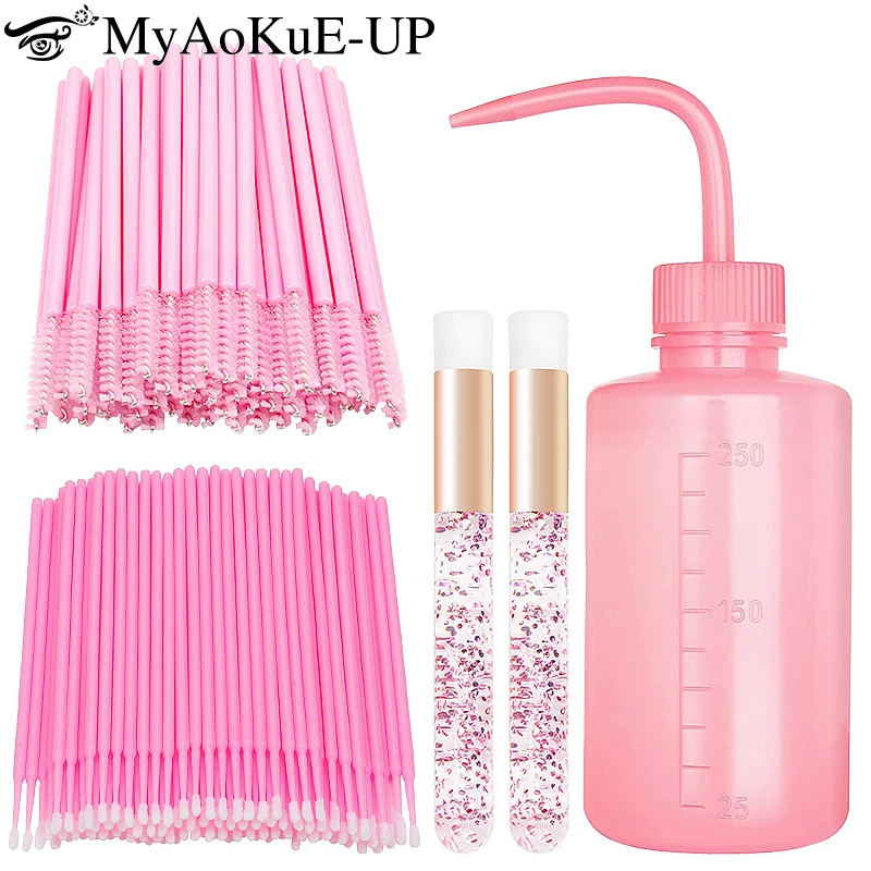 Eyelash Extension Guide - 153 ชิ้น/เซ็ต Eyelash EXTENSION ชุดอุปกรณ์ขนตาแปรงทําความสะอาด 250ml