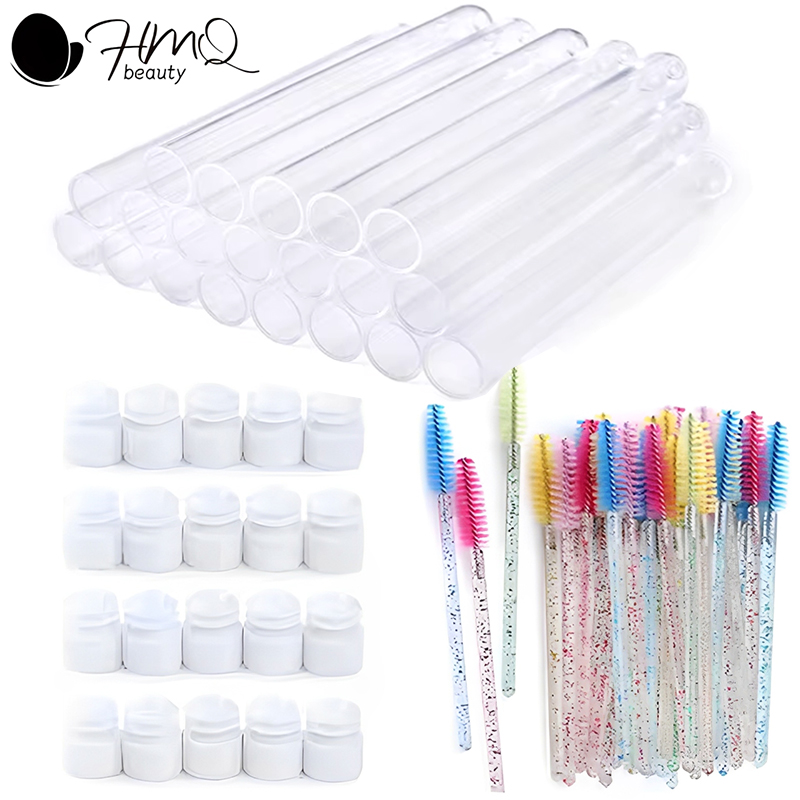 Micro Brush Applicator - แปรงขนตาหลอดพร้อมแปรงคิ้วมาสคาร่าแบบใช้ซ้ําได้เปลี่ยนได้ Applicators แต่งหน้าป้องกันฝุ่น Lash Extension อุปกรณ์