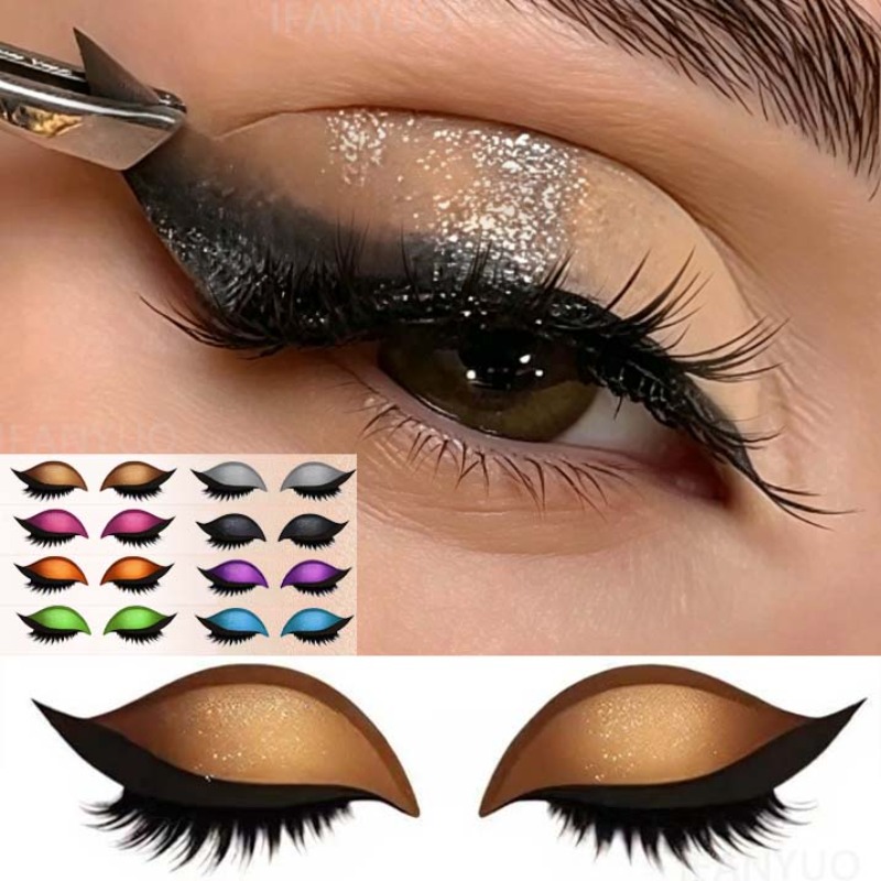 Lash Mapping Sticker - แผ่นแปะตาแบบใช้ซ้ำได้ 1/2 คู่ สำหรับแต่งตาแบบ 2-in-1 พร้อมขนตาปลอมและอายแชโดว์