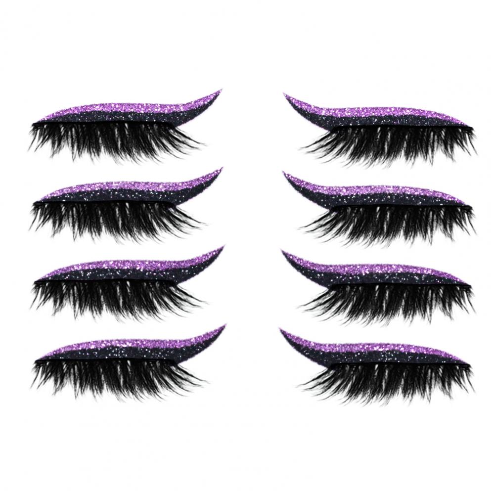 Lash Mapping Sticker - 4 คู่/เซ็ตอายไลเนอร์ Lashes สติกเกอร์ง่ายต่อการลบแต่งหน้าพลาสติก Eye Lashes