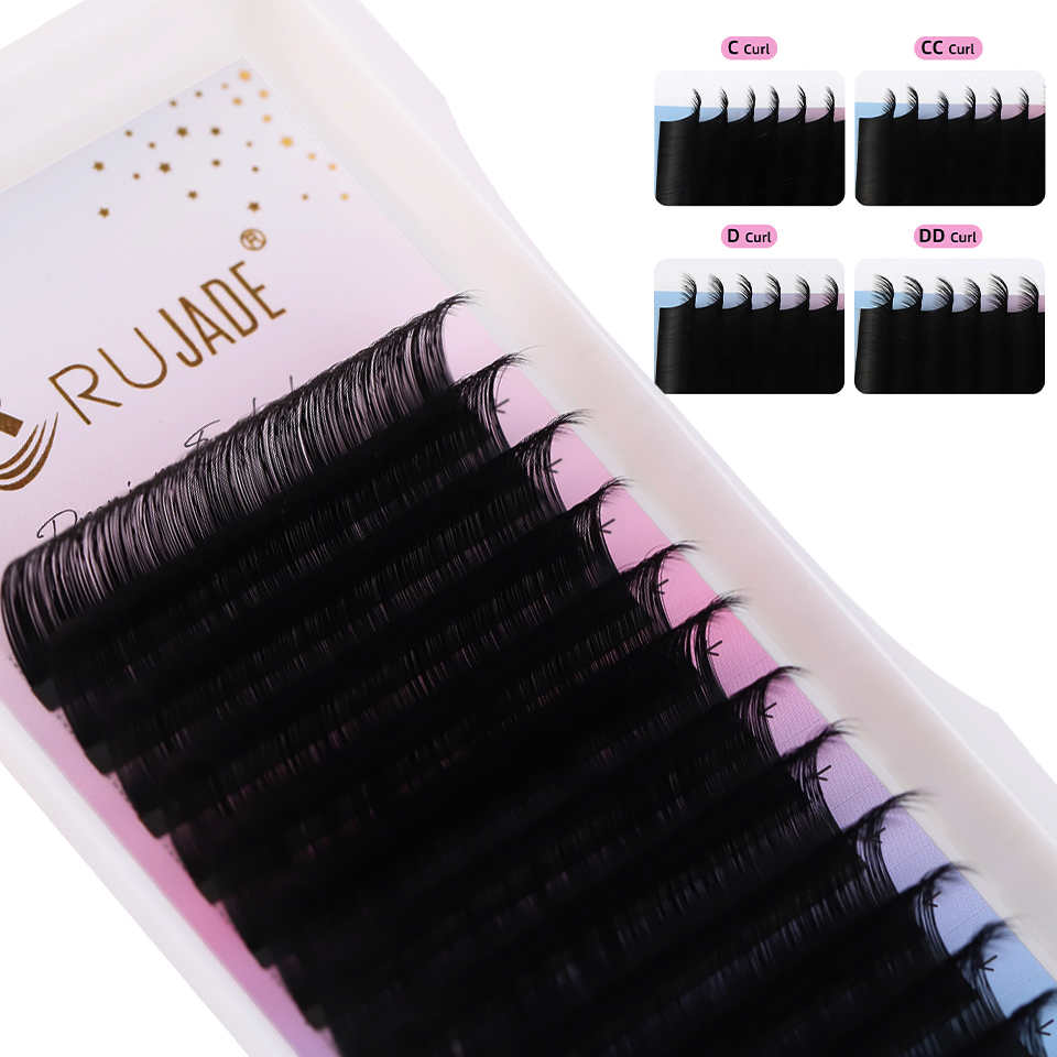 Eyelash Extension Korea Natural - ขนตาปลอม Lashrujade แบบเส้นต่อเส้น คลาสสิค ถาดขนตาเกาหลี PBT