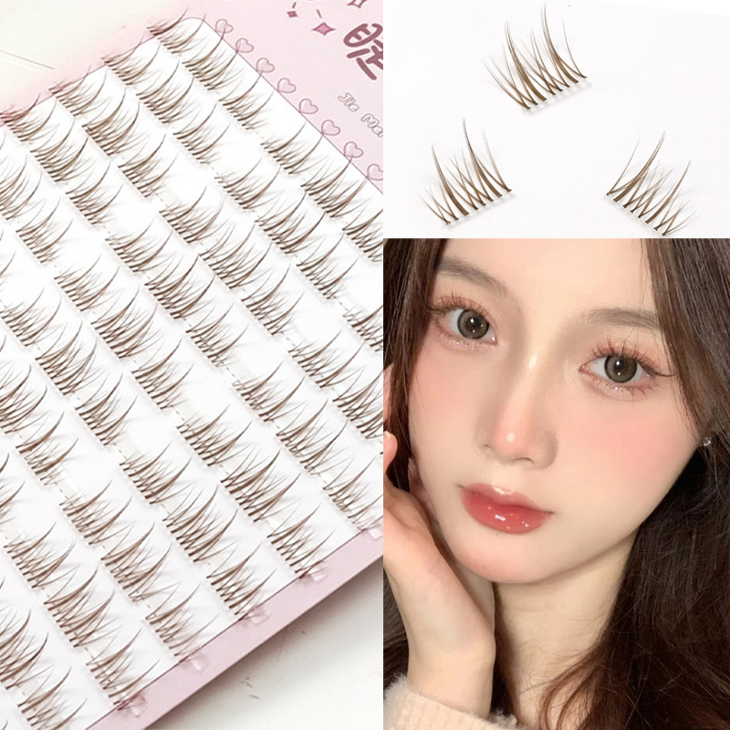 Eyelash Extension Douyin - Sunflower Lashes สีน้ําตาลมังงะขนตาปลอมธรรมชาติขนาดใหญ่ความจุอะนิเมะขนตา Douyin Wanghong แต่งหน้าอะนิเมะขนตา