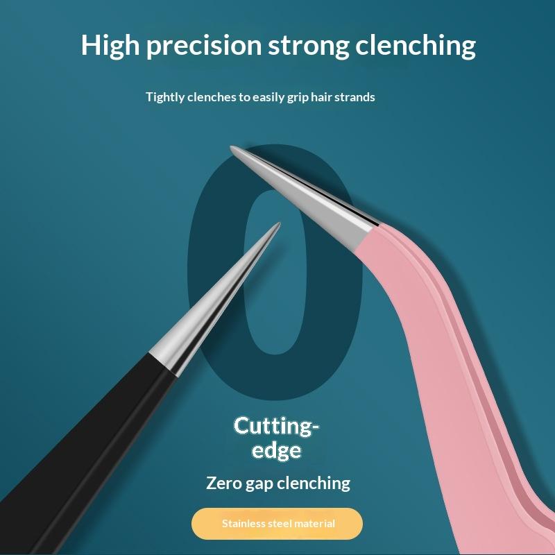 Eyelash Extension Home Service - แหนบต่อขนตาสแตนเลสแบบใหม่ 1 ชิ้น หัวโค้ง/ตรง ไม่เป็นแม่เหล็ก สำหรับต่อขนตาและแต่งเล็บ