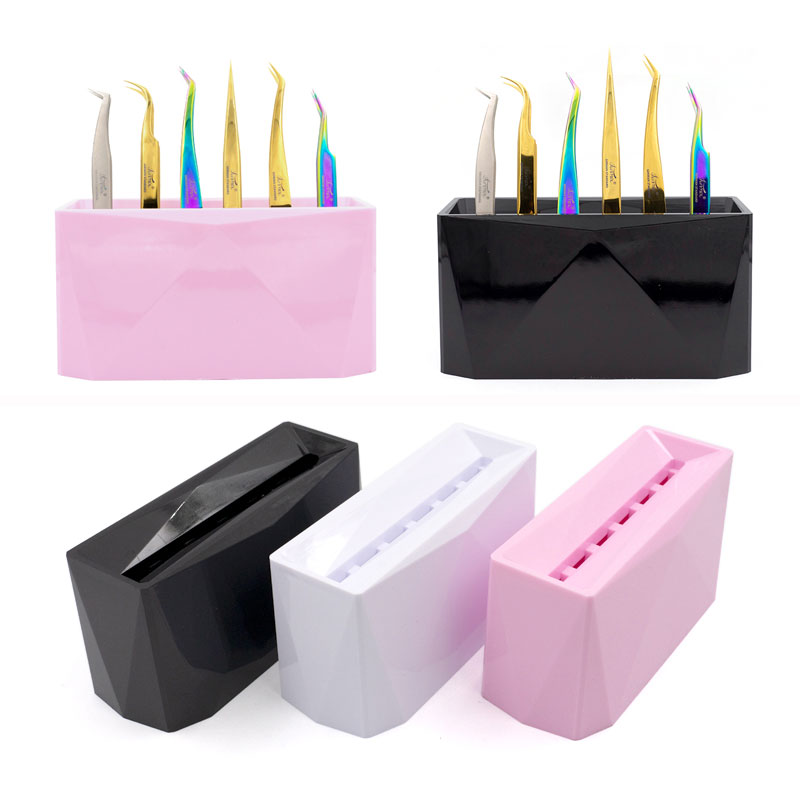 Lash Tray Organizer - 6 หลุมอะคริลิคขนตาแหนบจัดเก็บผู้ถือ Lash EXTENSION เครื่องมือ Organizer