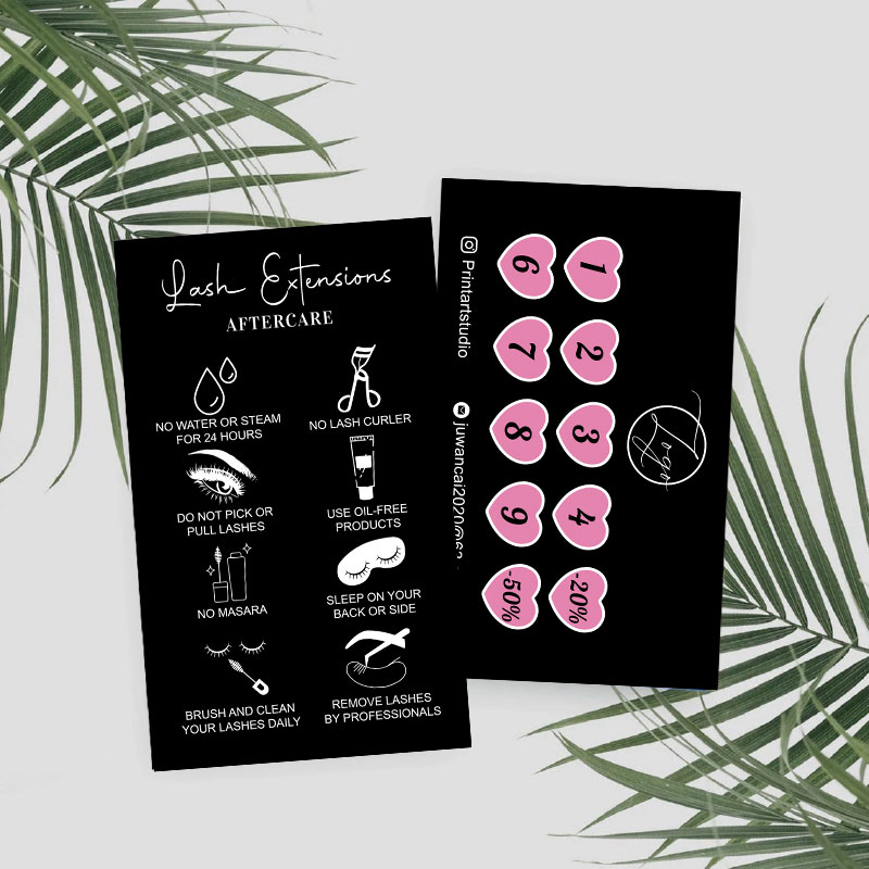 บัตรสะสมคะแนนแบบกําหนดเองพร้อม - Eyelash Extension Aftercare บทวิจารณ์และราคา