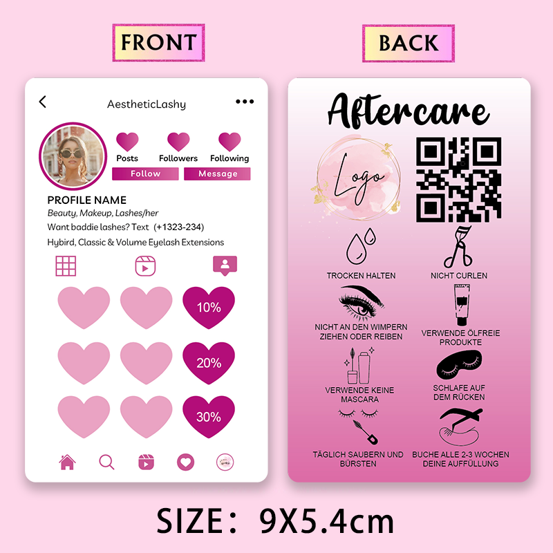 บัตรสะสมคะแนนแบบกําหนดเองพร้อม - Eyelash Extension Aftercare บทวิจารณ์และราคา