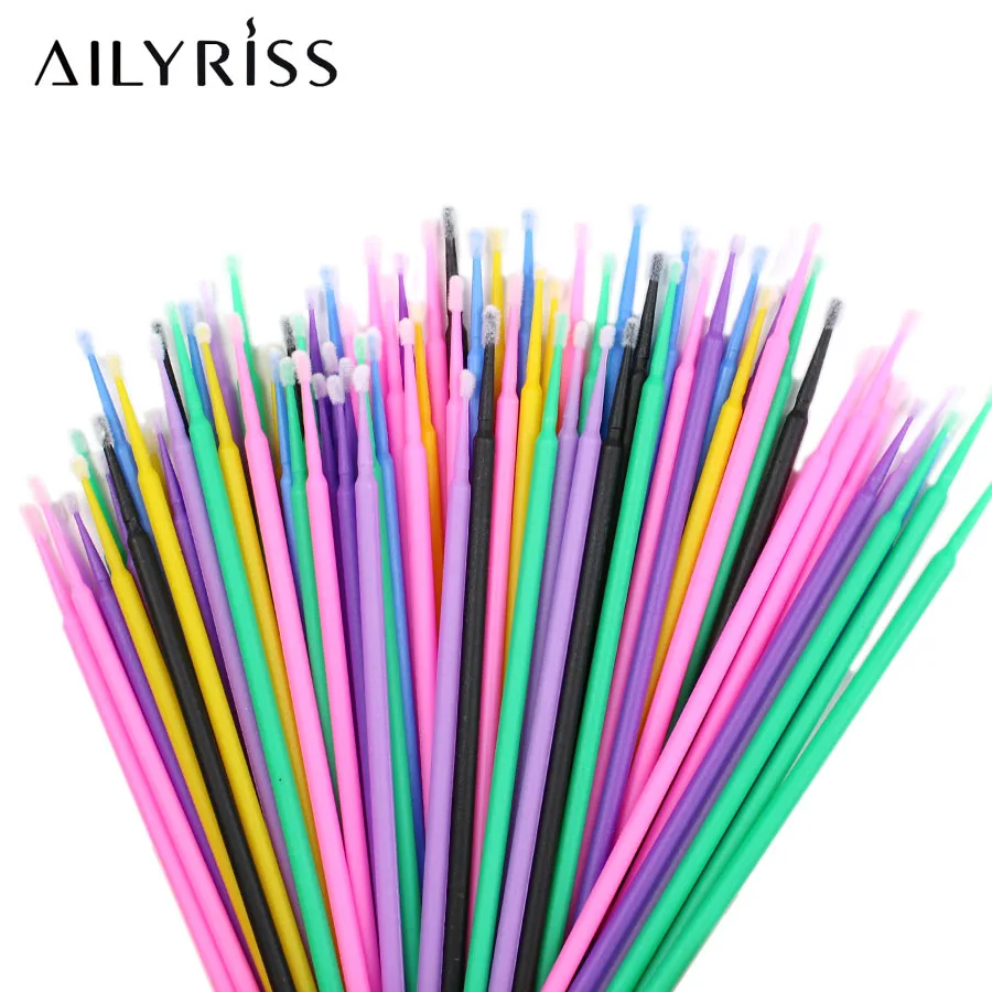 100 ชิ้น/ล็อตทิ้งแปรงขนตา Swab - Micro Brush Applicator บทวิจารณ์และราคา