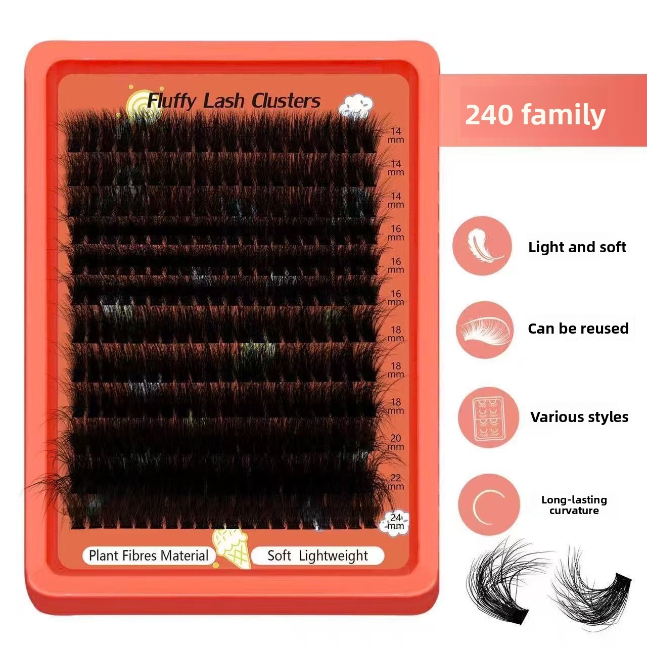 ขนตาปลอมแบบกลุ่มฟูฟ่อง 80D-100 - Eyelash Extension Home Service บทวิจารณ์และราคา