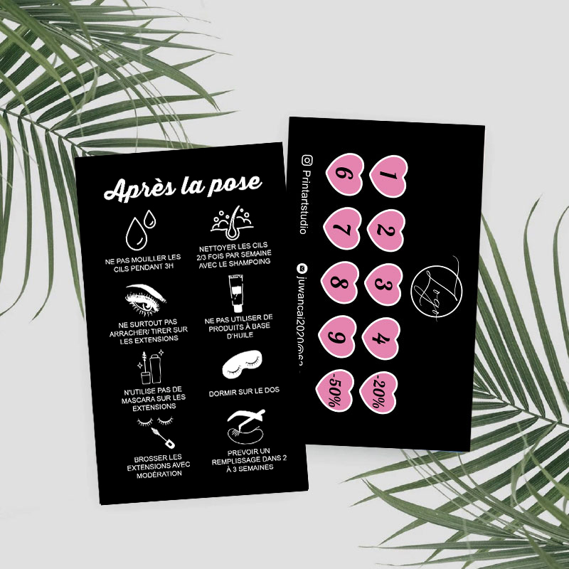 บัตรสะสมคะแนนต่อขนตาปลอม บัตรค - Eyelash Extension Aftercare บทวิจารณ์และราคา