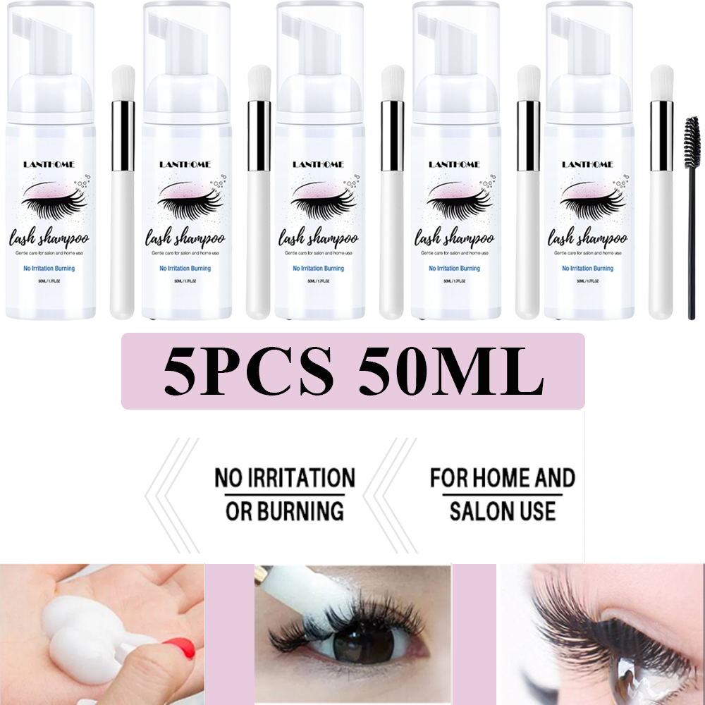 1/3/5PCS แลนทอมแชมพูต่อขนตาโฟม - Eyelash Extension Wash Kit บทวิจารณ์และราคา