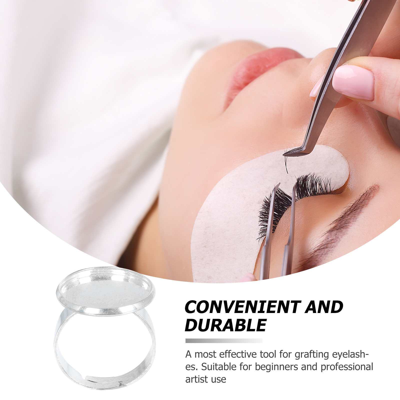 แหวนโลหะสำหรับกาวติดขนตา 2 ชิ้ - Eyelash Extension Is Safe บทวิจารณ์และราคา