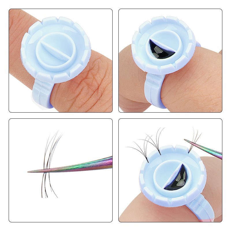 100 ชิ้นกาวทิ้งผู้ถือแหวน Eyel - Eyelash Extension Guide บทวิจารณ์และราคา