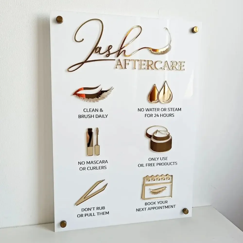 Aftercare Sign สําหรับ Lash Ex - Eyelash Extension Aftercare บทวิจารณ์และราคา