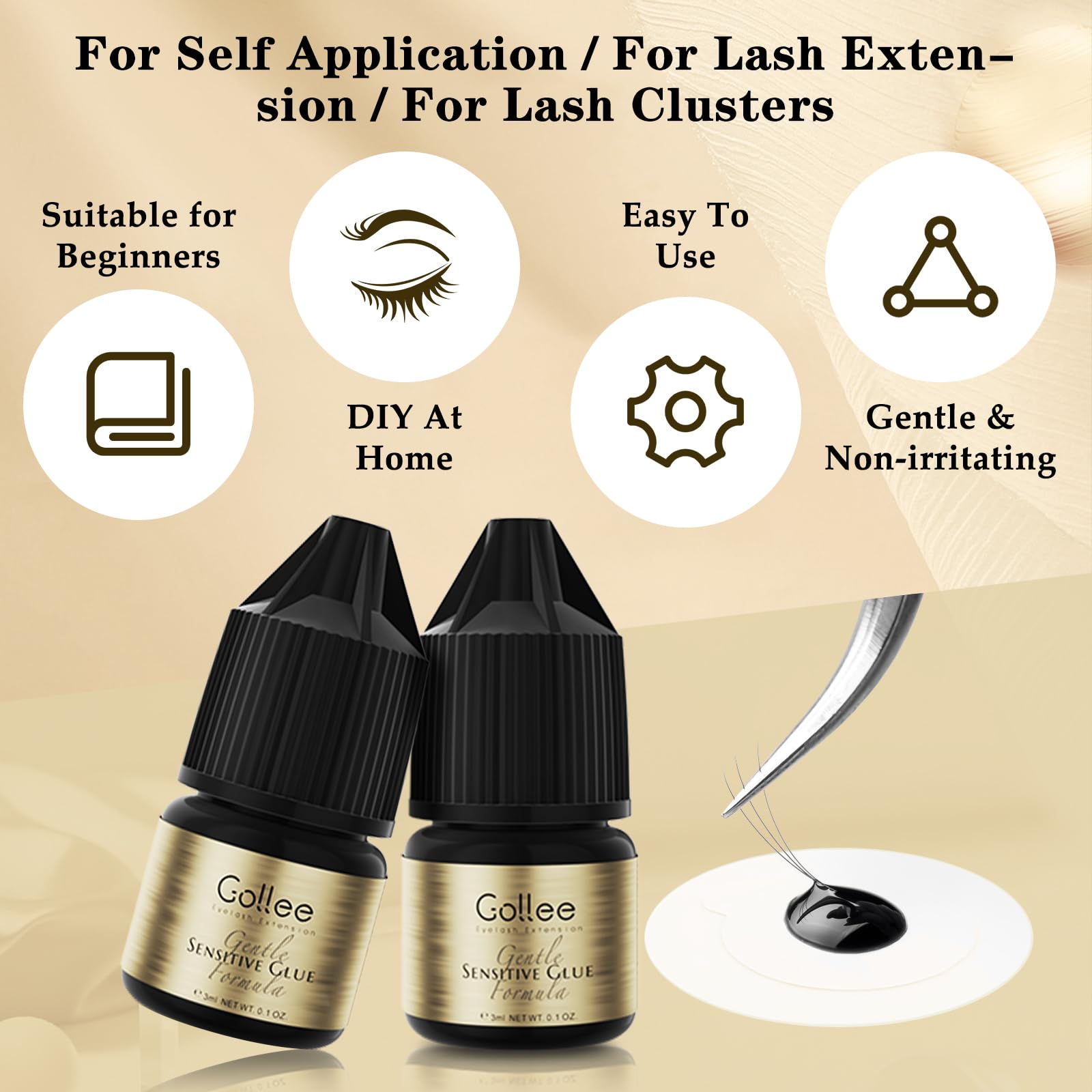 กาวติดขนตาปลอมแบบกลุ่ม Gollee  - Eyelash Extension Home Service บทวิจารณ์และราคา