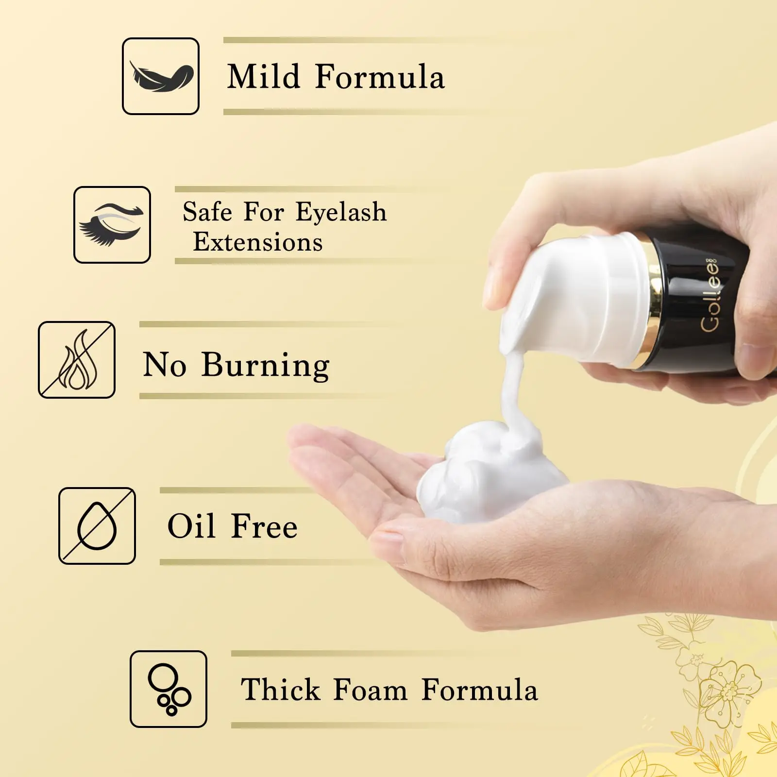 Gollee 100ml ทําความสะอาดมูสก่ - Eyelash Extension Wash Kit บทวิจารณ์และราคา
