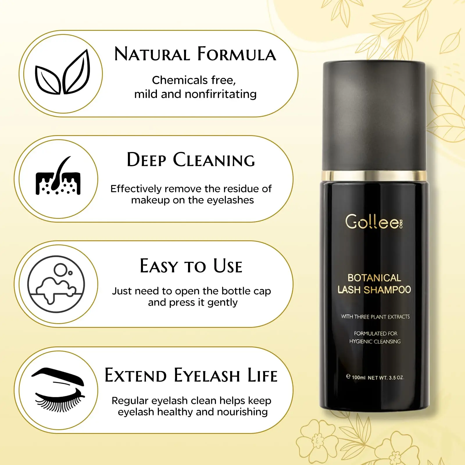 Gollee 100ml ทําความสะอาดมูสก่ - Eyelash Extension Wash Kit บทวิจารณ์และราคา