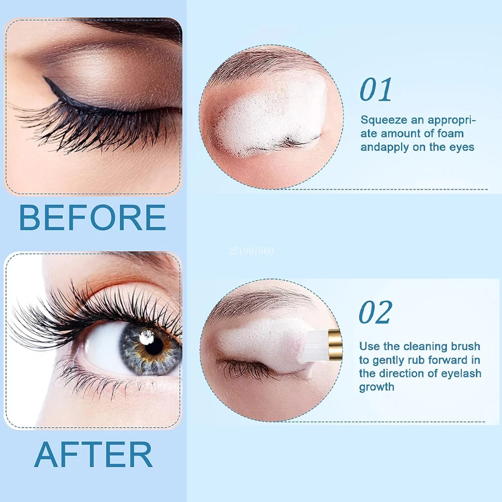 50/25ชิ้นที่ล้างตัวต่อขนตาพร้อ - Eyelash Extension Wash Kit บทวิจารณ์และราคา